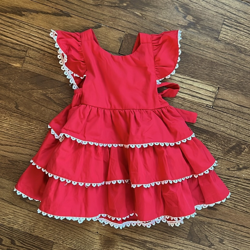 Red PatPat Spanish-Style Frilly Festive Girl Dress Size 12-18M. NWT.